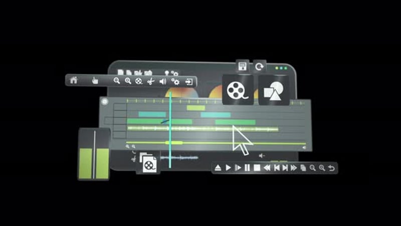 Video editing design tool interface Application for editing clips with ...