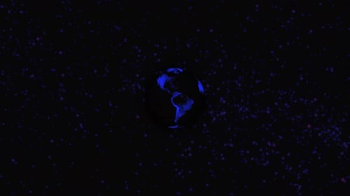 Realistic Earth planet Rotates on space or galaxy and stars milky way, Animation Earth planet. 1266
