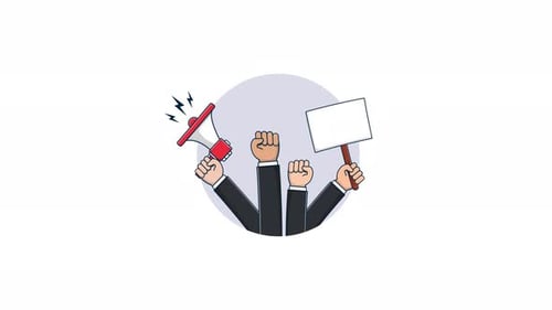 Vídeo de animación 4k Protest Concept