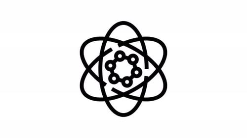 atom line icon animation