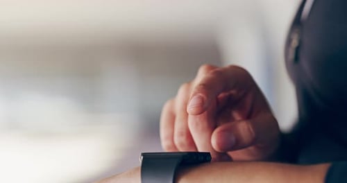 Adult Operating Black Smartwatch With Touchscreen