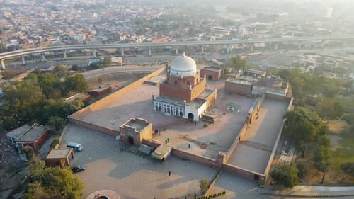 Aerial view of Shrine of Bahauddin Zakariya, Pakistan.