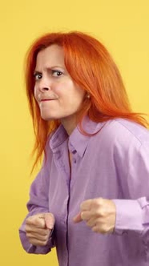 Adult Woman Ready to Fight