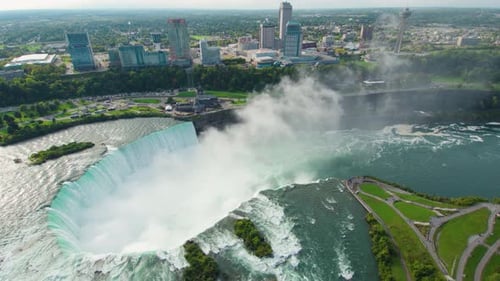Vista de las Cataratas del Niágara, Zumbido aéreo, hermoso turismo volador