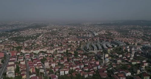 Aerial video of the city of Istanbul Turkey during a sunny day