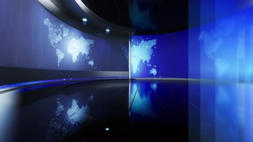 Virtuelles 3D-Studio, News Studio-Hintergrund