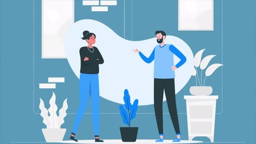 Two Office Workers Talking Among Themselves About The Project 4K