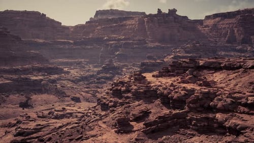 Exploring the Rugged and Scenic Landscape of a Desert Canyon in Daylight
