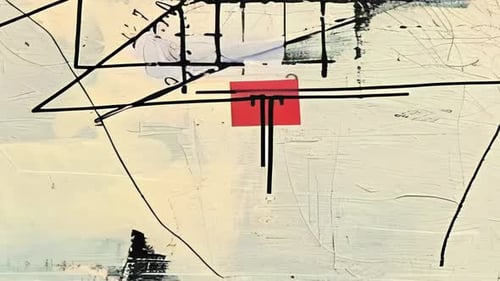 Abstract analog scratched textured loop with distressed ink strokes and vintage paper collage