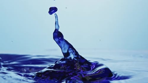 Blue Liquid Splash in Slow Motion