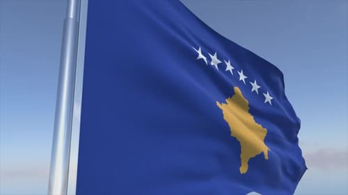 Kosovo Flag Background Broadcast Ready 4K