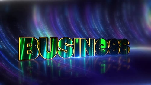 Business Futuristic Neon Text On Cybernetic Canvas