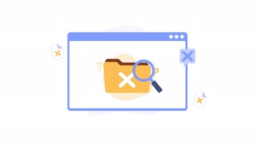 Animated Folder Not Found Error in Flat Design