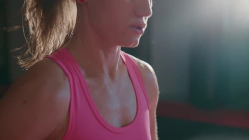 Athlete Breathes Heavily After Intense Workout