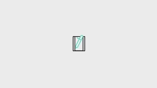 Flat Design Animation of a Pen Writing on Paper Icon