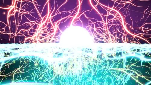 Abstract Glowing Energy Network Animation with Vibrant Lines