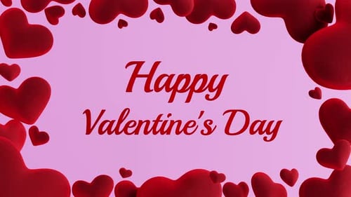 Looping Animated Red Hearts Frame for Valentine's Day