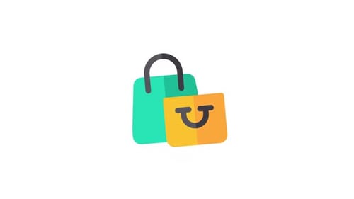Flat Design Animated Shopping Bags Icon