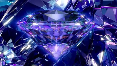 Shimmering Blue Diamond Rotating Loop Animation