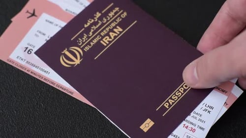 Iranian passport for travelling, flying and doing business. Iran document, id