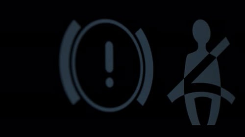 Car Safety Icons on Dashboard Display