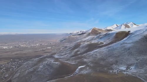 snowy mountains landscape