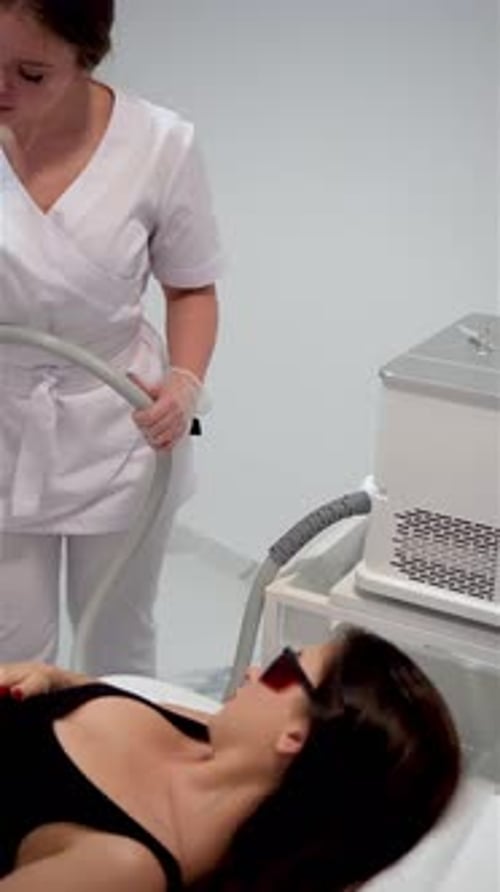 Laser Hair Removal Treatment on Woman's Leg