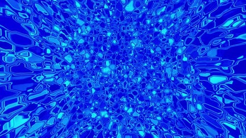 Psychedelic blue noise flickering segments as a looping background 3d render. Vj loop for night