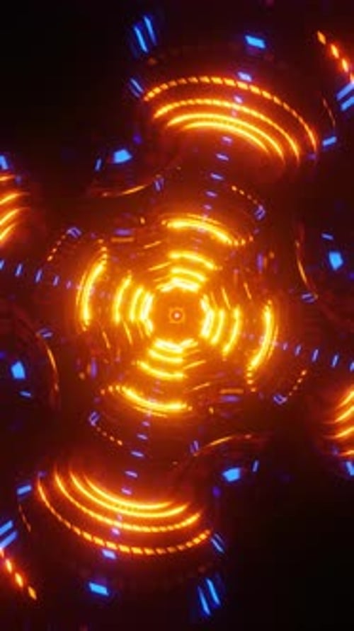 Vertical Video of Ultramodern Geometric Fractals Forming a Seamless Abstract Loop