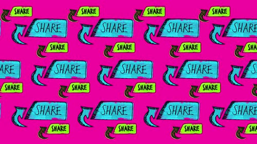 Hand Drawn Share Arrows Icons Background