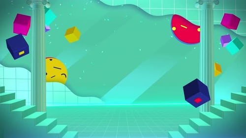 teen green background with geometry ornament