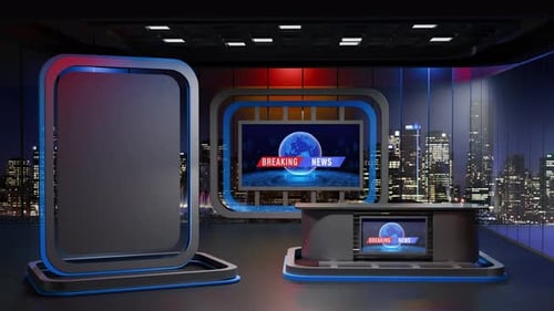 3D-Hintergrundschleife für virtuelle Nachrichtenstudios