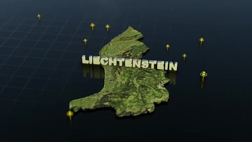 Mapa 3D de Liechtenstein com animação