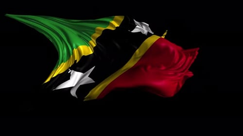 Realistic Waving St. Kitts and Nevis National Flag Animation