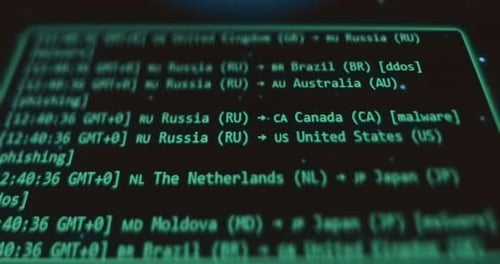 Animated Cyber Security Data Feed Background
