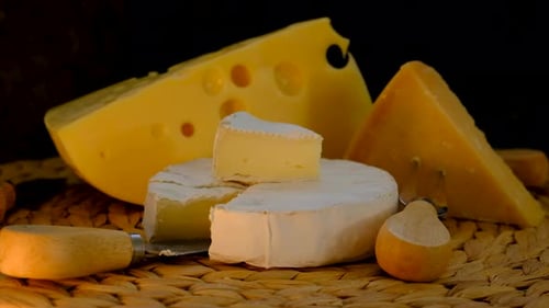 Varieties of Tasty Cheese Still Life