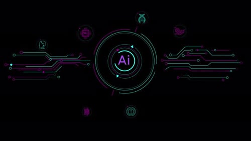 Animation of Infographics About the Work of Artificial Intelligence