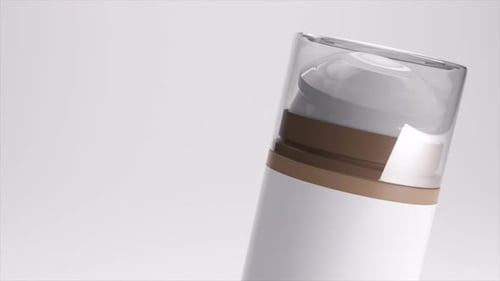 3D Animated Cosmetic Pump Bottle Product Showcase