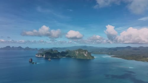 Aerial View of a Tropical Island Chain