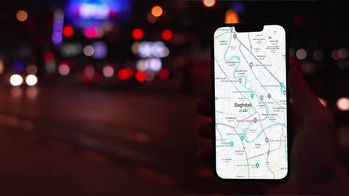 Map Of Baghdad, Iraq On Phone Screen