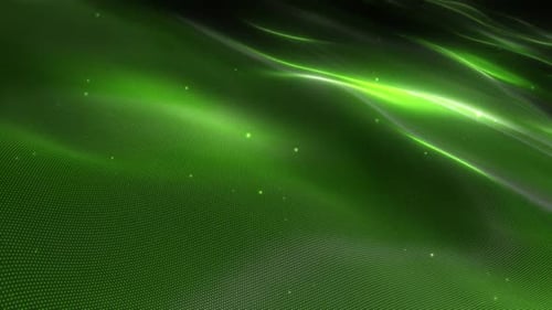 Glowing Green Digital Waves Abstract Motion Background