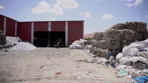 garbage disposal and sorting area