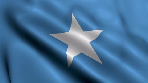 Seamlessly Looping Waving Somalia National Flag Background