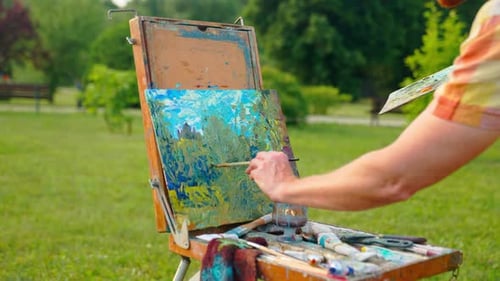 Oil Painting Brush Man