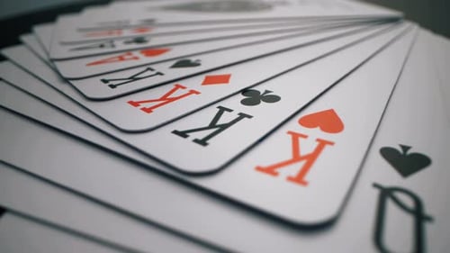 Fan of Playing Cards with Suits and Faces