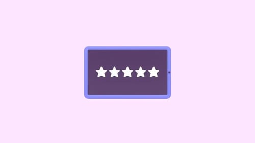 Animated User Feedback Rating Stars on a Tablet