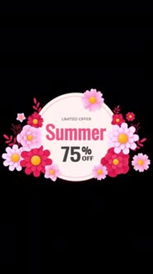 Summer Sale 75% Alpha Channel Vertical