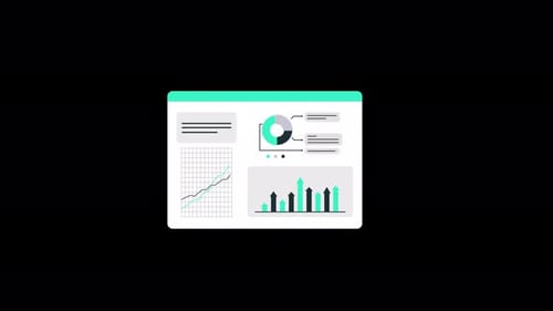 Animated Flat Design Business Dashboard with Data Analytics