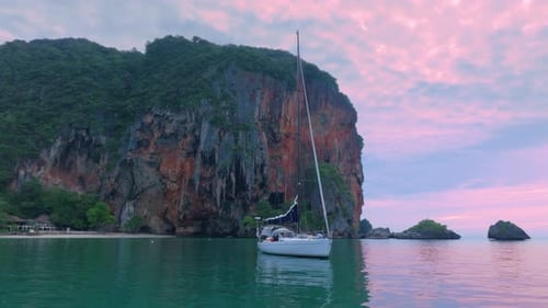 Experience the Serene Sunset in Krabi Thailand with a Longtail Boat