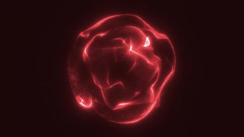 Abstract Red Fluid Energy Sphere Animation